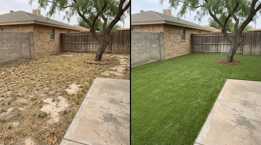 Result artificial grass installation in Odessa - Odessa Artificial Grass Installation